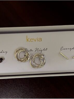 Silver Interlocking Hoop Drop Earrings - Silver